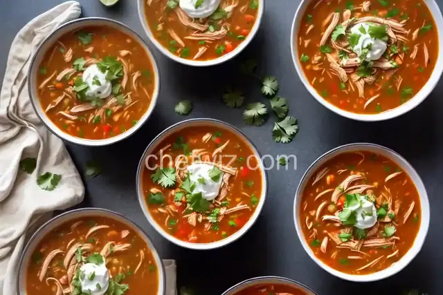 Mexican Shredded Chicken Soup