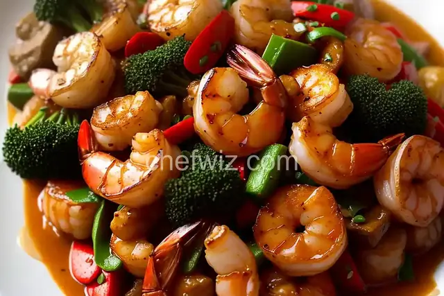 Mike's Spicy Garlic Shrimp & Scallop Asian Stir Fry Over.Rice