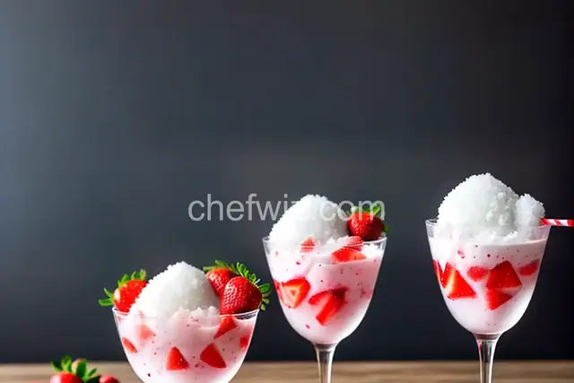 Milky Shaved Ice With Strawberries