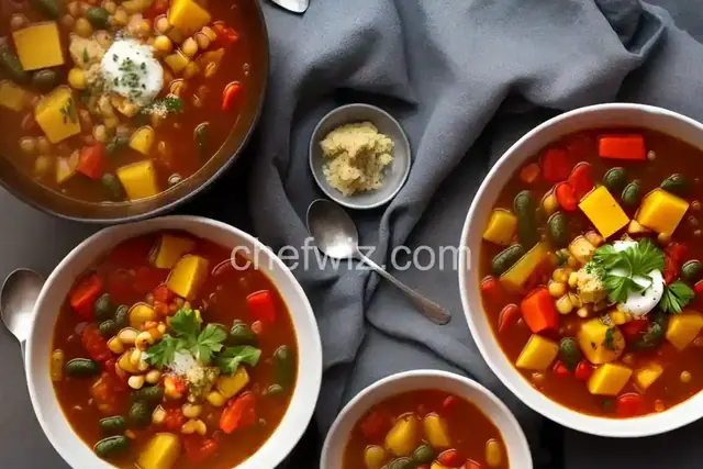 Minestrone Soup with Acorn Squash