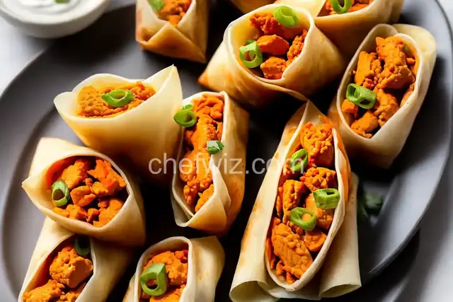 Mini Buffalo Chicken Egg Rolls