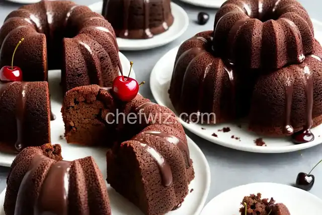 Mini Chocolate-Cherry Bundt Cakes