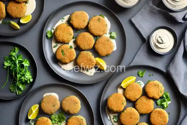 Mini Crab Cakes with Curried Tartar Sauce