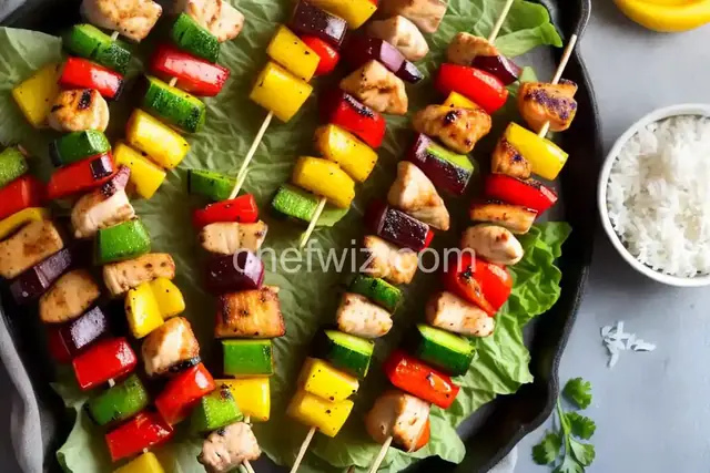 Mini Hawaiian Chicken Skewers