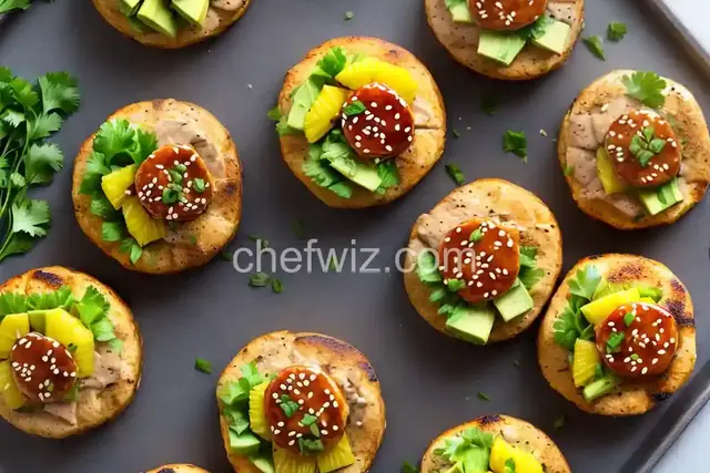 Mini Pineapple-Teriyaki-Glazed Salmon Burgers With Avocado Recipe