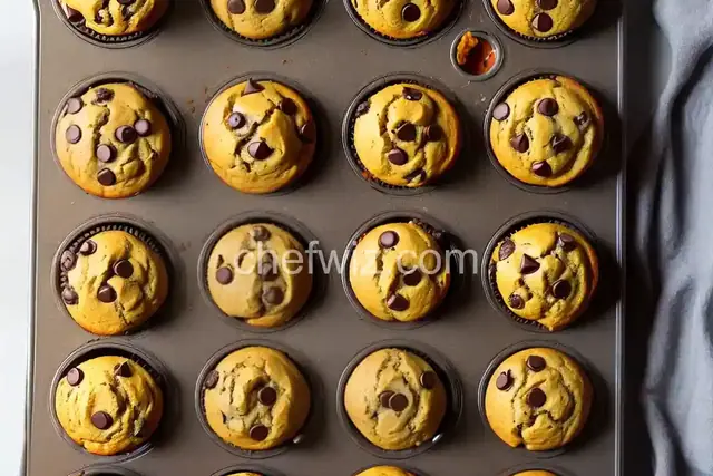 Mini Pumpkin Chocolate Chip Muffins