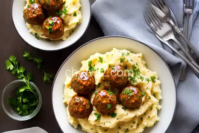 Mini Swedish Meatballs and Mashed Potatoes