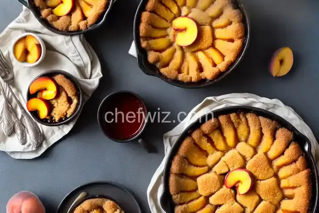 Mini Upside Down Peach Cobblers