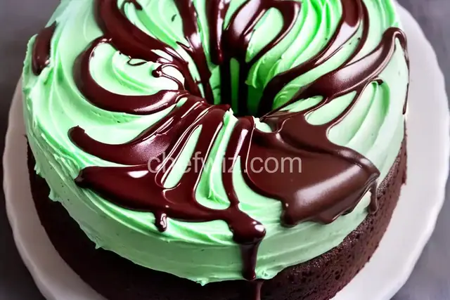 Mint Buttercream Frosting With Dark Chocolate Glaze