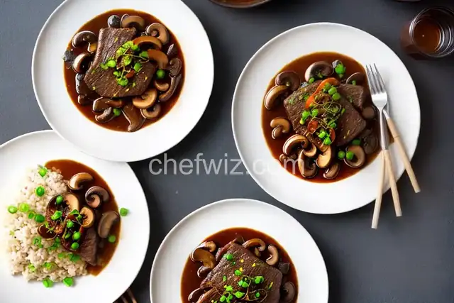 Miso-Braised Beef with King Mushrooms