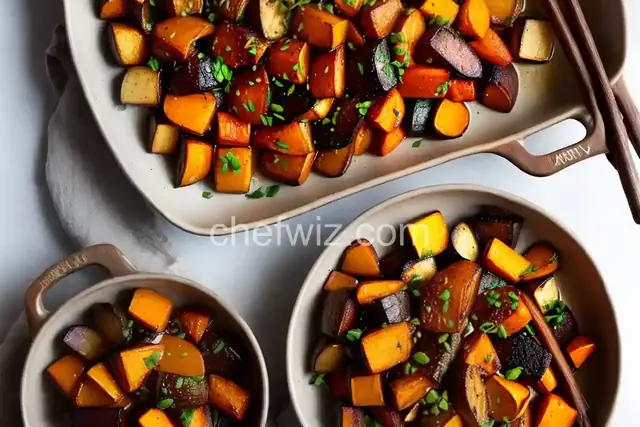 Miso Maple Roasted Root Vegetables