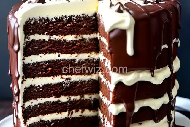 Mocha Layer Cake with Chocolate-Rum Cream Filling