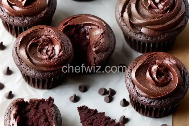 Moist Flourless Chocolate Cupcakes