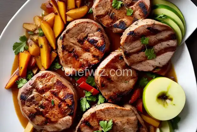 Momma Pritchett's Grilled Pork Chops and Apple-Pear Topping