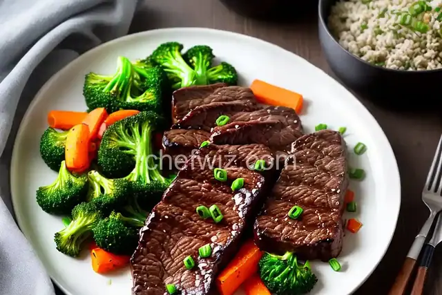 Mongolian Glazed Steak with Broccoli