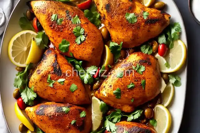 Moroccan Chicken with Green Olives and Lemon