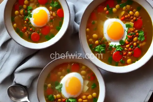 Moroccan Egg Drop Harira (Vegetable and Legume Soup)