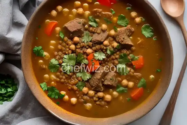 Moroccan Lamb, Lentil, and Chickpea Soup