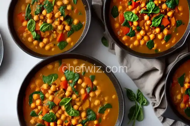 Moroccan Squash, Chickpea, and Spinach Stew