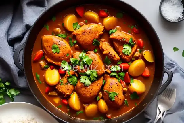 Moroccan Stew with Chicken and Pearl Onions