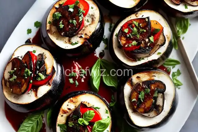 Mozzarella Stuffed Grilled Portobellos with Balsamic Marinade