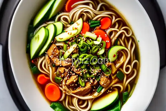 Mul Naengmyun (Cold Korean Noodle Soup With Asian Pear and Cucumber)