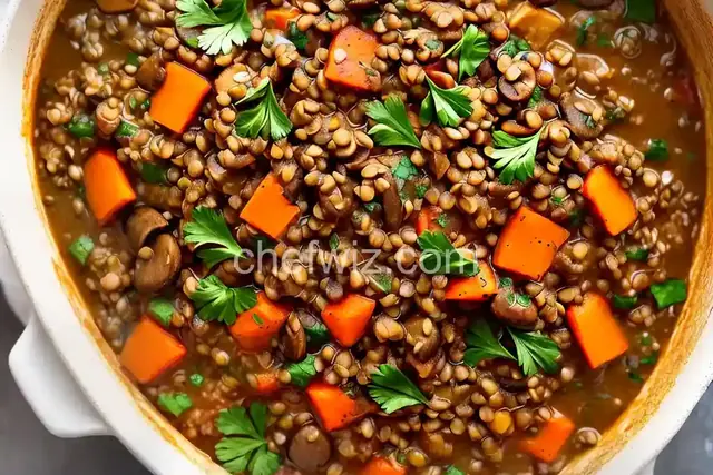 Mushroom Lentil Barley Stew