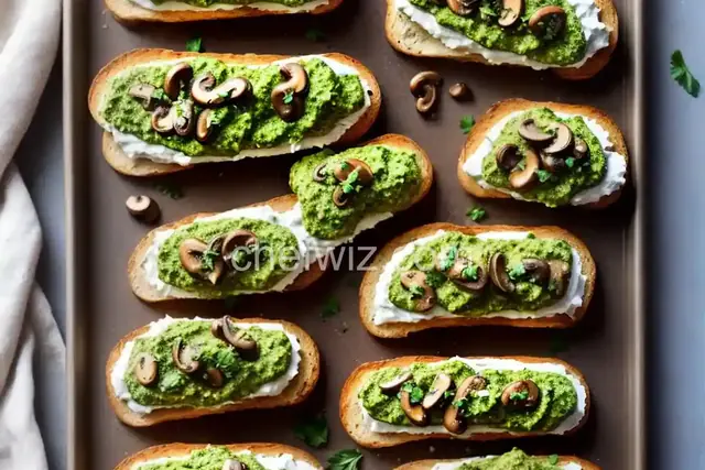Mushroom Pesto Crostini