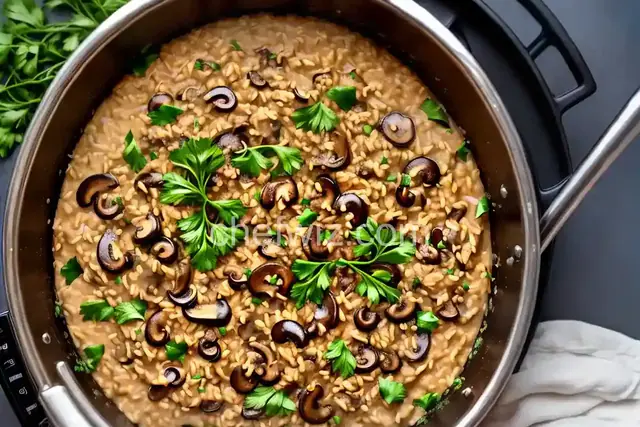 Mushroom Risotto Cooked in the Instant Pot