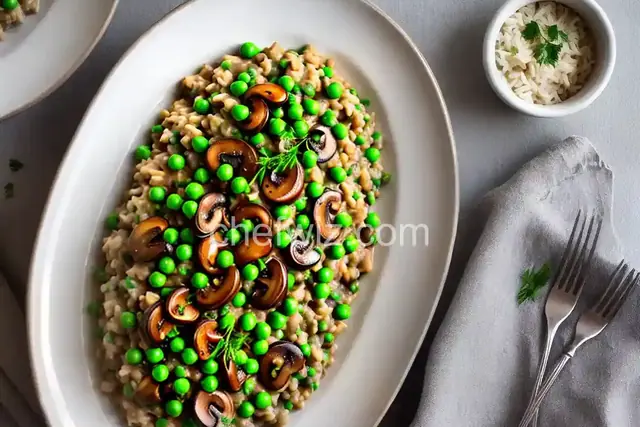Mushroom Risotto with Peas