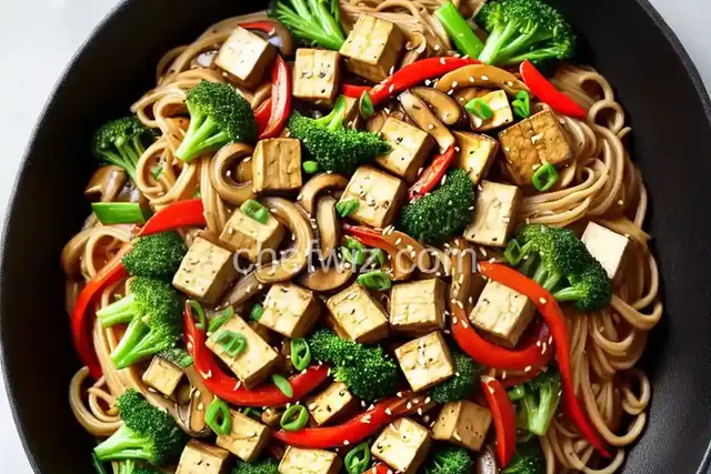 Mushroom, Tofu, and Noodle Stir-Fry