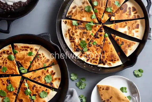 Mushroom and Black Bean Quesadillas