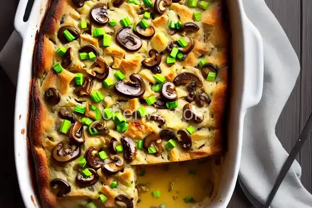 Mushroom and Leek Bread Pudding