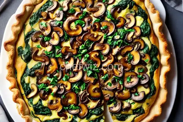 Mushroom and Spinach Tart with Cracker Crust