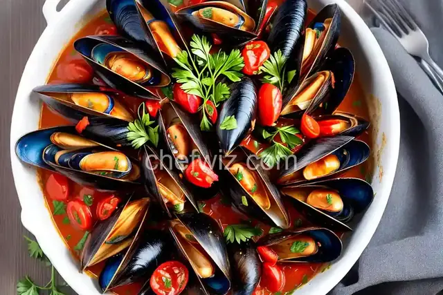 Mussels with Tomatoes and Garlic