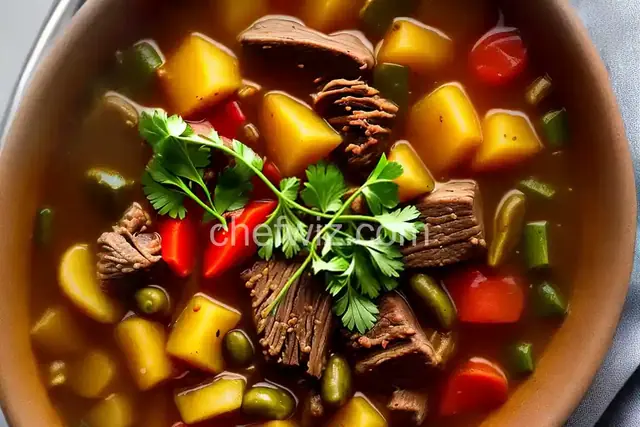New Mexico Green Chile Brisket Stew