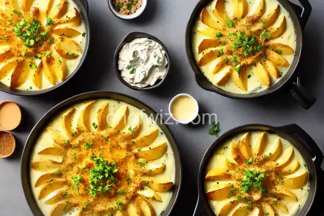 New Potatoes with Three-Cheese Fondue