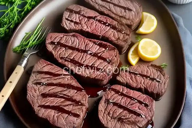 New York Steaks with a Vanilla and Cherry Sauce