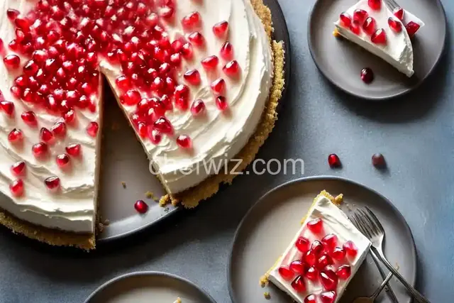 No-Bake Greek Yogurt Cheesecake with Pomegranate Syrup