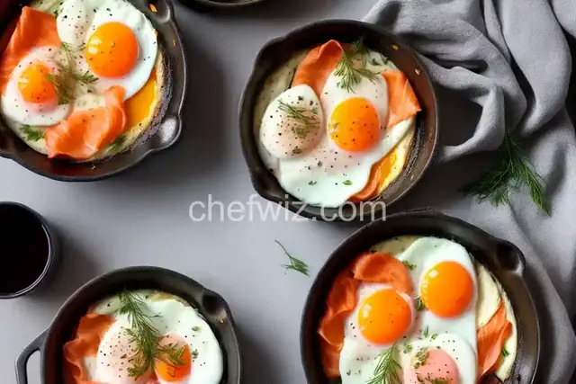 Oeufs Cocottes au Saumon (Baked Eggs with Smoked Salmon)