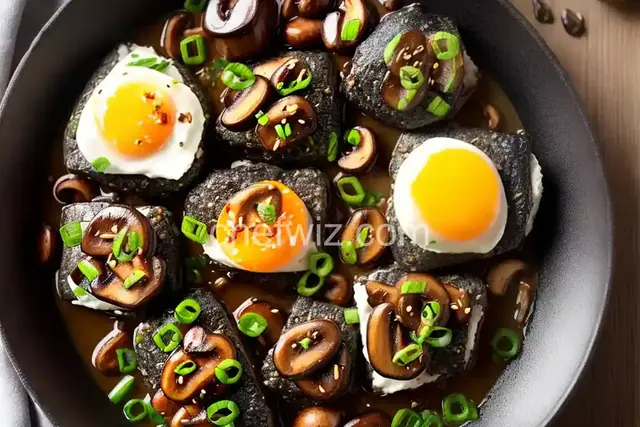 Omusubi With Soy-Butter Mushrooms