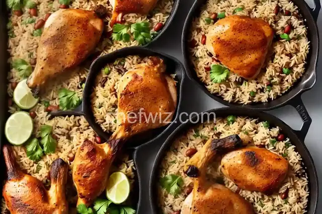 One-Pan Chicken Drumsticks with Rice and Beans