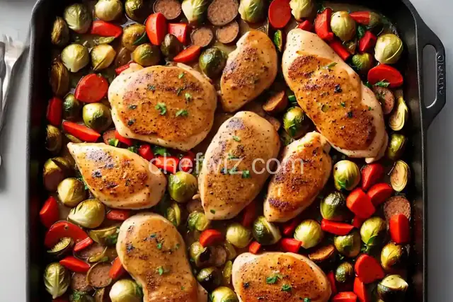 One-Pan Chicken, Sausage, and Brussels Sprouts Recipe