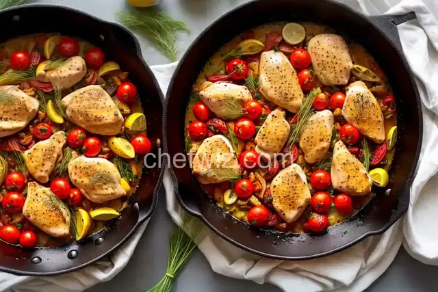 One-Skillet Lemony Chicken with Fennel and Tomatoes