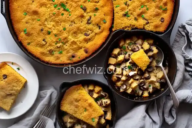 One-Skillet Mushroom Cornbread Stuffing