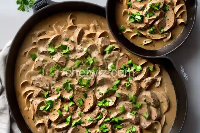 Onion Elk Roast Stroganoff
