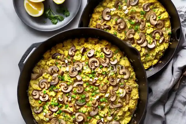 Onion and Mushroom Scrambled Eggs