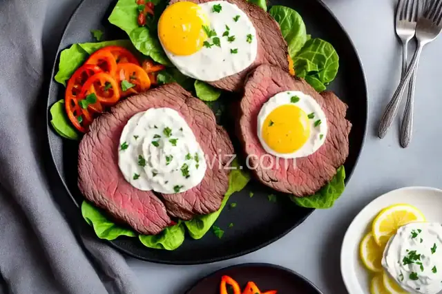 Open-Face Steak Sandwich with Parmesan Dressing