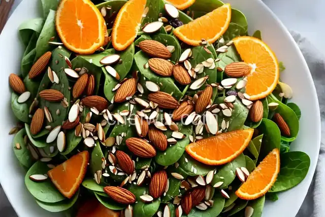 Orange Almond Mixed Green Salad