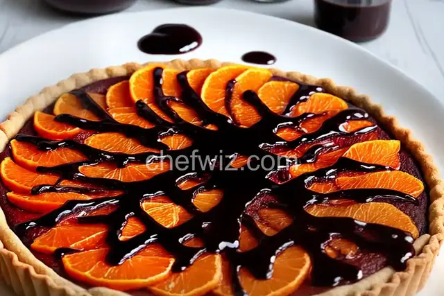 Orange Tart with Chocolate Sauce